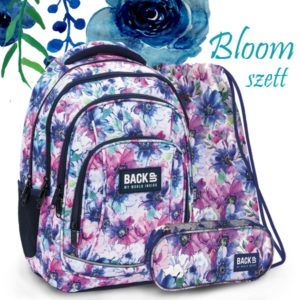 BackUp virágos iskolatáska hátizsák SZETT – Bloom